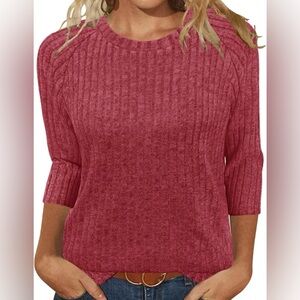 Red Lightweight Soft Sweater Top